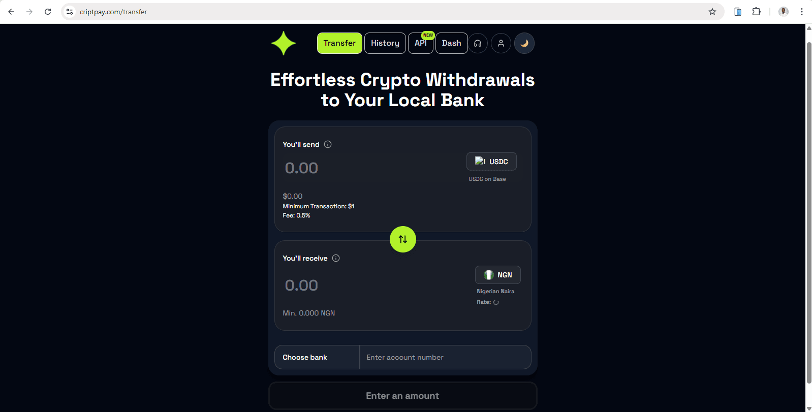 CriptPay Crypto Off-Ramp Platform